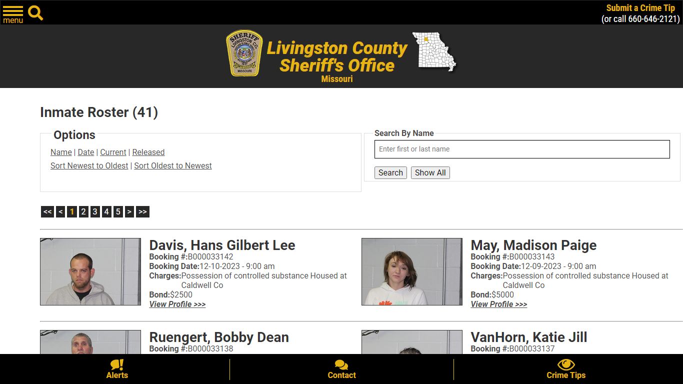 Inmate Roster - Current Inmates Booking Date Descending - Livingston ...